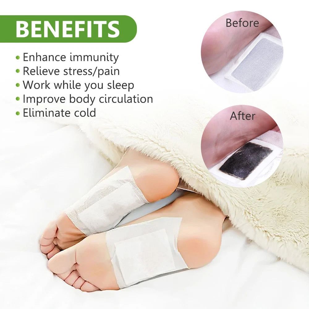 10 Pack Detox Foot Patches Pads Deep Cleansing Remove Toxins Improve Sleep