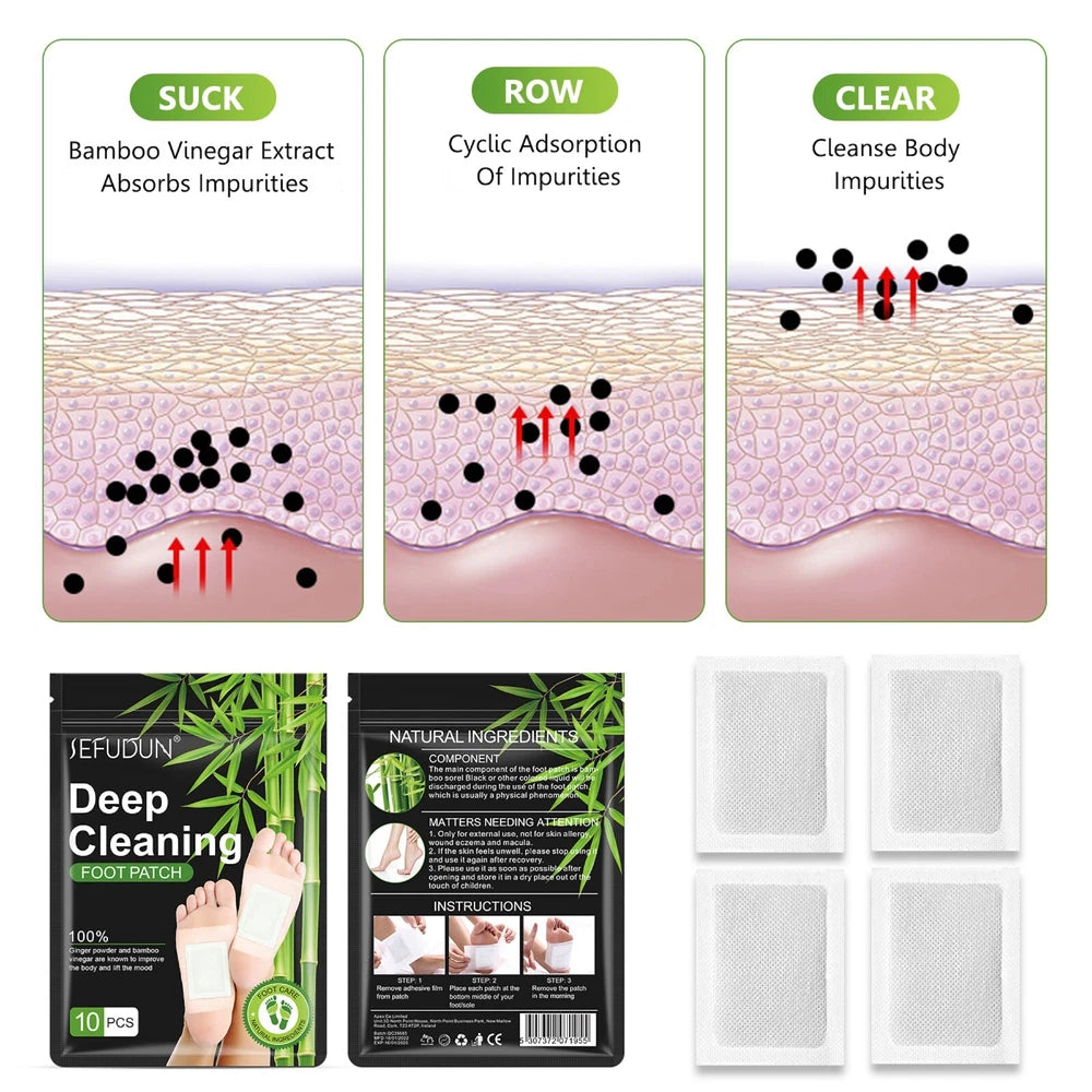 10 Pack Detox Foot Patches Pads Deep Cleansing Remove Toxins Improve Sleep
