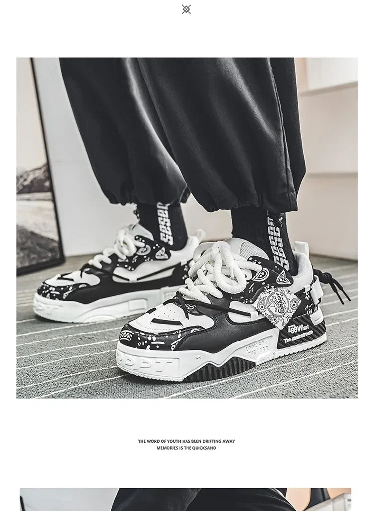 New Spring Trendy Men's Shoes Versatile Casual Board Shoes Men's Niche Original Explosion Style Thick Bottom Sports Shoes