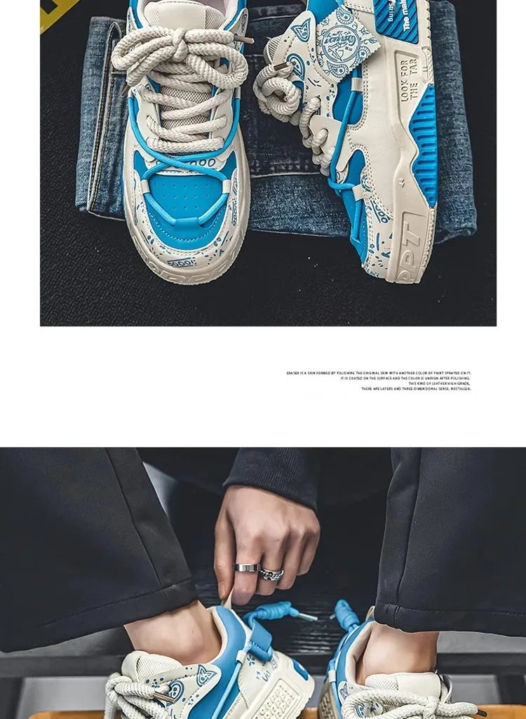 New Spring Trendy Men's Shoes Versatile Casual Board Shoes Men's Niche Original Explosion Style Thick Bottom Sports Shoes
