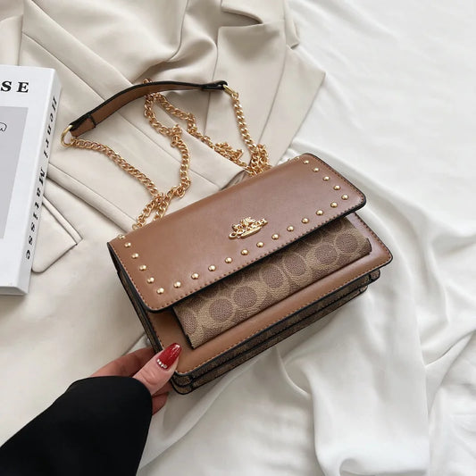 2025 Spring Summer New! Women's Chain - Strap Square Bag - Crossbody and Portable Shoulder Bag, Fashionable and Large - Capacity