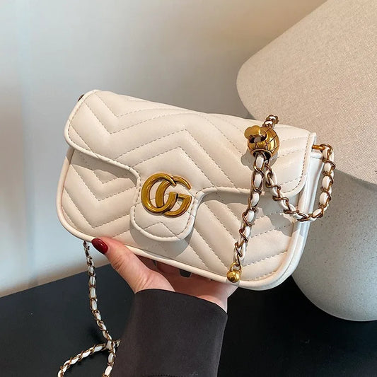 2025 New Designer Inspired Women Chain Bag Luxury Textured Crossbody Shoulder Bag Mini Square Underarm Purse for Casual Evening