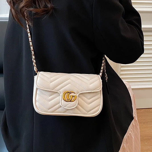 2025 New Designer Inspired Women Chain Bag Luxury Textured Crossbody Shoulder Bag Mini Square Underarm Purse for Casual Evening