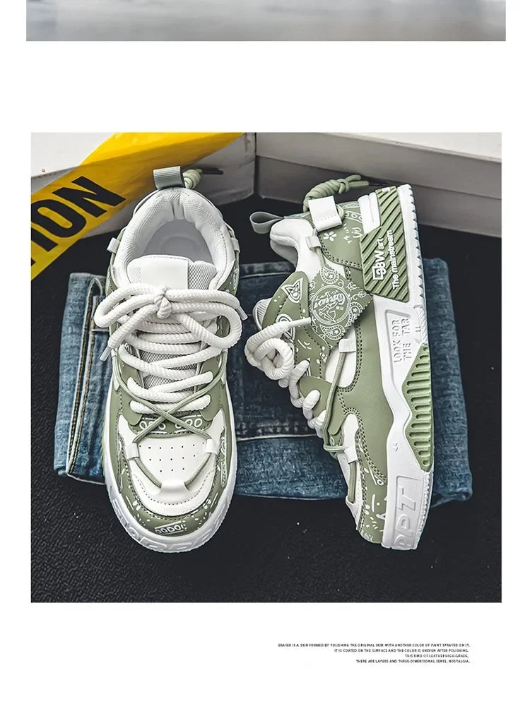 New Spring Trendy Men's Shoes Versatile Casual Board Shoes Men's Niche Original Explosion Style Thick Bottom Sports Shoes