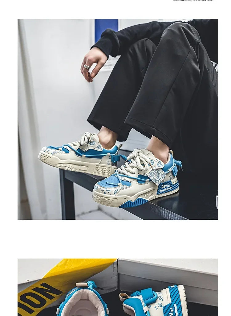 New Spring Trendy Men's Shoes Versatile Casual Board Shoes Men's Niche Original Explosion Style Thick Bottom Sports Shoes