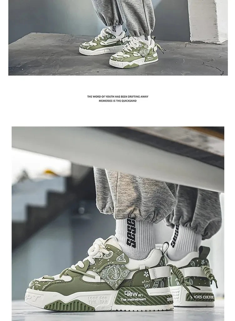 New Spring Trendy Men's Shoes Versatile Casual Board Shoes Men's Niche Original Explosion Style Thick Bottom Sports Shoes