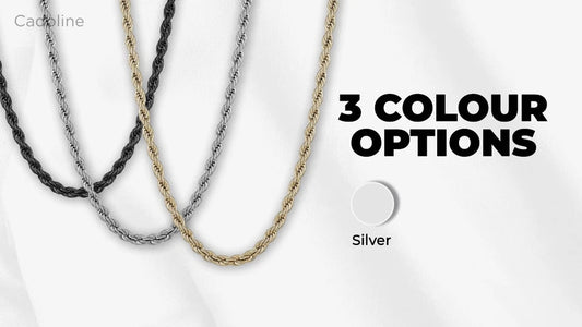 *UK SHOP* STAINLESS STEEL 316L MENS ROPE TWIST CHAIN NECKLACE LINK HEAVY CHUNKY